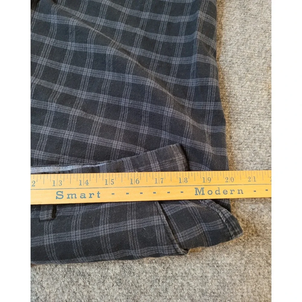 Banana Republic Shorts Mens 36 Blue Plaid Flat Front Chino 10